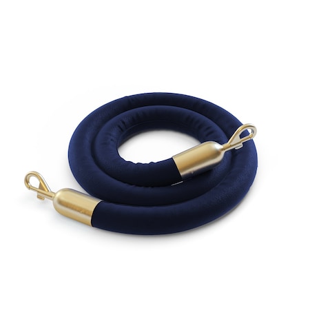 Naugahyde Rope Dark Blue With Satin Brass Snap Ends 8ft.Cotton Core